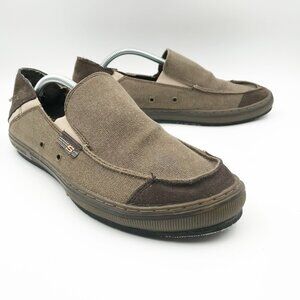 SKECHERS Merric Planted Slip On Brown Canvas Loafers Mens 8